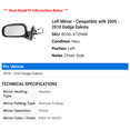 thumbnail image 2 of Left Mirror - Compatible with 2005 - 2010 Dodge Dakota 2006 2007 2008 2009, 2 of 2