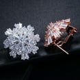 thumbnail image 5 of Rose Gold Snowflake Cubic Zirconia Women Necklace Earrings Fashion Jewelry Set, 5 of 9
