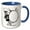 Blue/White, variant on 3drose, Black N White Drummer with Drum, 11oz Two-tone Black Mug