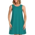 thumbnail image 1 of Fotbe Teal Vestido de Verano sin Mangas para Mujer – Vestido Midi Línea A, Estilo Camiseta Floral, Vestido Playero Casual y Fluido, 1 of 7
