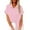 Pink, variant on Womens Cotton Linen Short Sleeve Button Down Henley Shirts Solid Color V-Neck Loose T-Shirt White