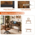 thumbnail image 5 of Extendable Computer Desk with 2 Drawers, Home Office Desk with Pull Out Secondary Desk for Study,Working,Writing，Rustic Brown, 5 of 10