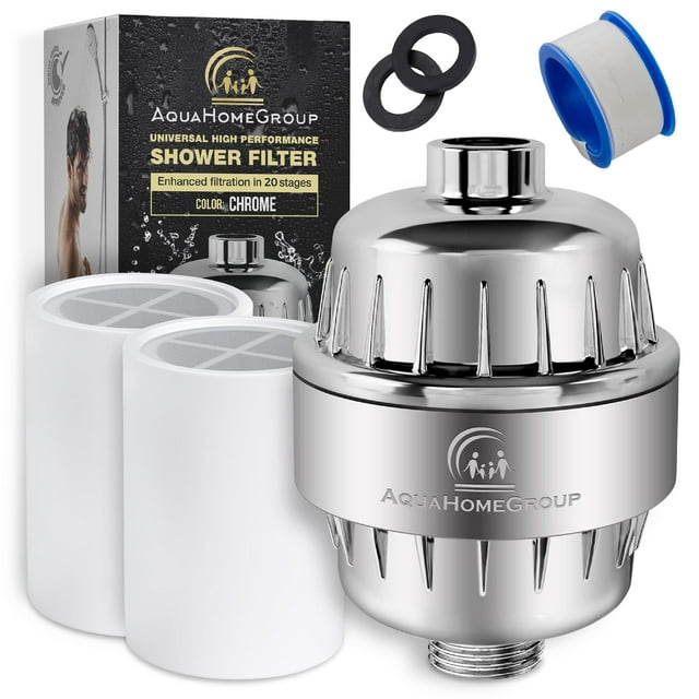 Filtro de cabezal de ducha AquaHomeGroup 20 Stage con vitamina C, E, A