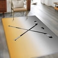 thumbnail image 3 of 3'x5' Area Rugs, Yellow Gray Ombre Indoor Outdoor Area Rug for Living Room Bedroom, Black Hockey Sticks Minimalist Style Washable Bathroom Rugs Kitchen Floor Carpet Mats Home Decor Aesthetic, 3 of 8