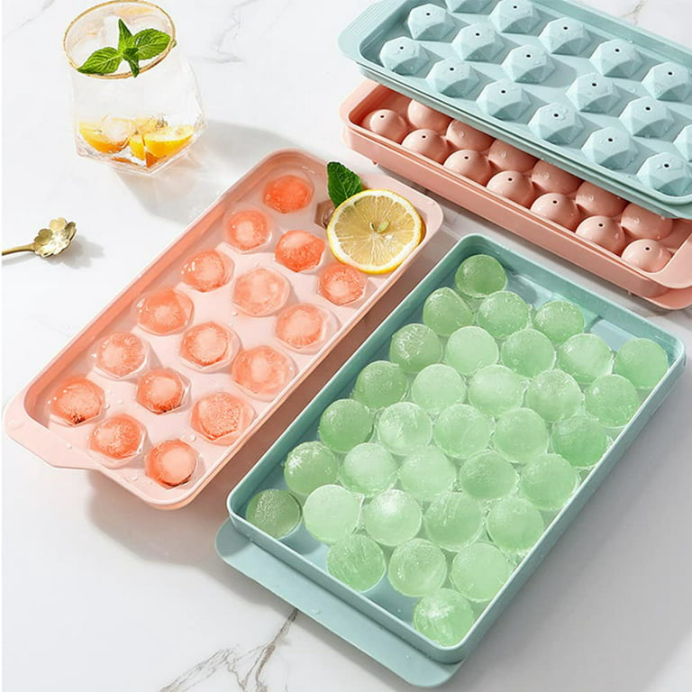 Diamond Ice Cube Tray with Lid, Ice Diamond Maker Mold for Freezer with  Container, 2Pack Mini Cone Ice Cube Tray Making 66PCS Diamond for Ice  Chilling