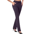 thumbnail image 3 of Women's Solid Color Leggings High Waisted Solid Color Athletic Activewear Pants Stretchy Sports Dressy Straight Leg Compression Leggings, 3 of 8