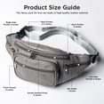 thumbnail image 3 of Fanny Pack Leather Waist Bag Hip Belt Zipper Pouch Pocket Travel Sport for Men, 3 of 4