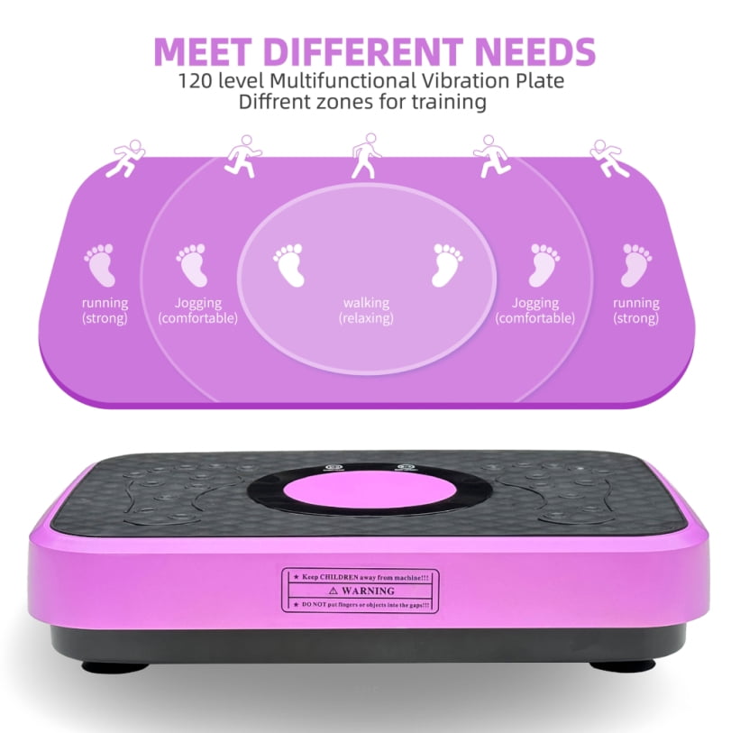 Vibration Plate Fitness Platform, Whole Body Exercise Machine for Lymphatic Drainage, Shaking Workout Board with 120 Speed Levels, Fat Burner and Weight Loss Equipment for Men and Women