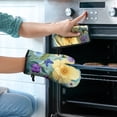 thumbnail image 2 of Flowers with Butterflies Kitchen Oven Mitt and Pot Holder Sets 4 Pcs for Baking, Cooking and Grilling, Heat Resistant Up To 392 °F, 2 of 7