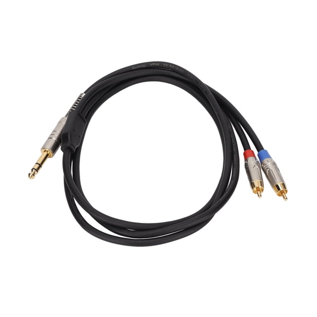 Cable TRS macho de 1/4 pulg. a doble RCA macho, conector TRS de 6,35 mm a 2 RCA, cable de micrófono divisor de 5,9 pies