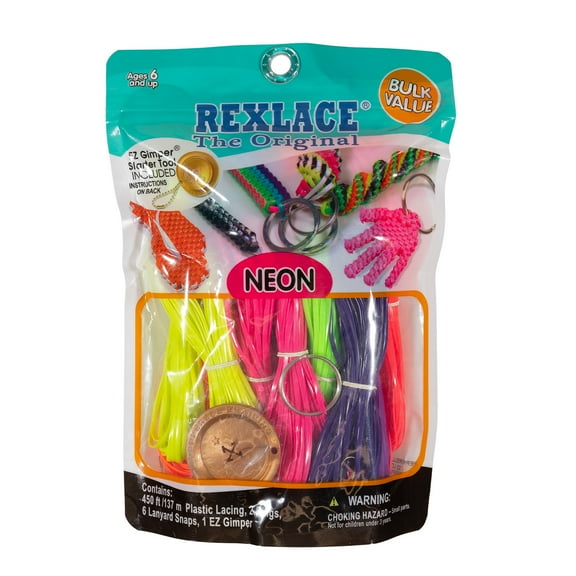Pepperell Rexlace Cord 450 FT 2 Rings 6 lanyard Snaps EZ Gimper Beading line Kit
