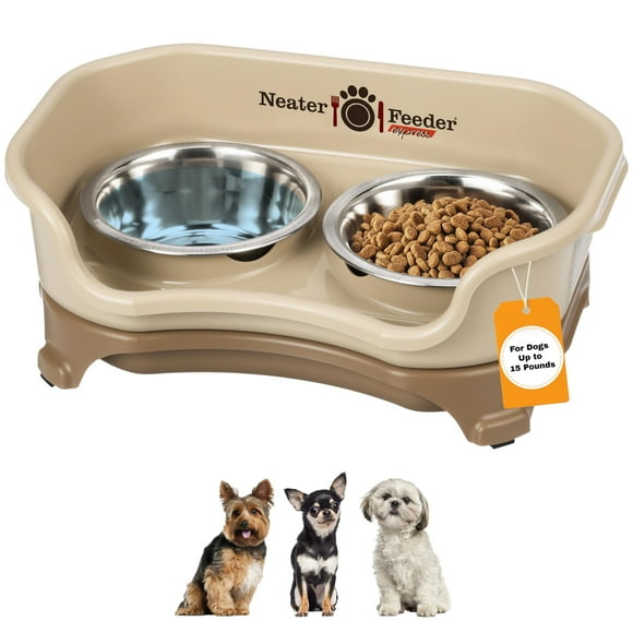 Neater Feeder - Express Model - Mess-Proof Cat & Dog Bowls â Made in USA â Elevated, No Spill, Non-Tip, Raised Stainless Steel Food & Water Bowls