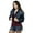 Dark Blue, variant on Womens Plus Size Button Closed Cropped Stretch Denim Jacket Ladies Oversize Coat