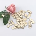 thumbnail image 3 of Paquete de 200 Formas de flores de bricolaje mixtas Formas de madera Materiales auxiliares Hecho a mano Registros de costura Decoración de madera Adornos de madera Adornos AweSitey HA012579-00, 3 of 7