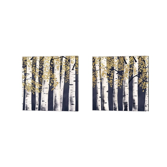 Great Art Now Fresh Forest Indigo by James Wiens 2 Piece Canvas Art Set Each 14"W x 14"H