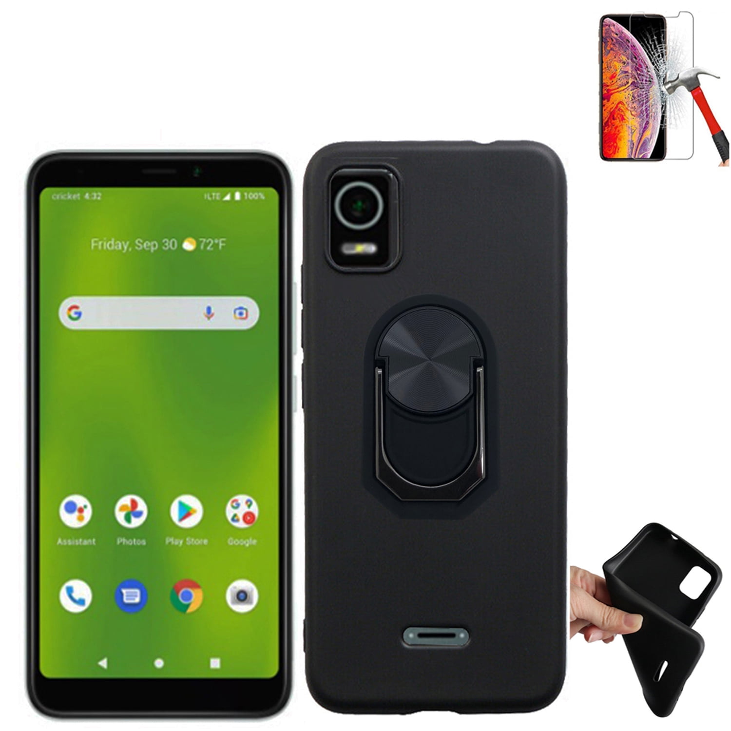 For AT&T Calypso 3 Case with Phone Stand,Screen Protector (Flexible Gel