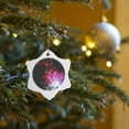 thumbnail image 7 of 3drose, Bright Lights of Space - Bold and Bright Colorations of Galaxies and Constellations, 3 inch Snowflake Porcelain Ornament, 7 of 7