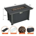 thumbnail image 2 of 44 Inch Propane Fire Pit Table, 50000BTU Rectangle Fire Table with Cover & Rain Cover, Sturdy Steel and Iron Fence Surface, CSA Safety Certified, Companion for Your Garden, Black, 2 of 9