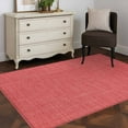 thumbnail image 6 of Vintage Coral Red Area Rug Washable 3x5 Entryway Rug Non-Slip Indoor Low Pile Farmhouse Retro Solid Color Linen Texture Floor Carpet Small Rugs for Bedroom Office Living Room Kitchen Entrance Nursery, 6 of 8