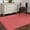 Coral Red, variant on Round Area Rug 7 Ft, Vintage Teal Green Washable Non-Slip Circle Carpet for Living Room/Bedroom, Farmhouse Retro Solid Color Linen Texture Low-Profile Large Runner Mat Collection Rugs for Indoor