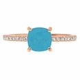 thumbnail image 7 of Solitaire with Accents Engagement Ring for Women - 2.7ct Simulated Turquoise in 14K Rose Gold Promise Ring, 7 of 7
