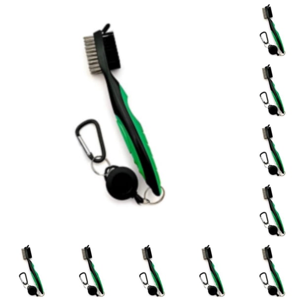 Cepillo para palos de golf de acero inoxidable Toystoory cepillos para zapatos de doble cara telescópicos ergonómicos herramienta de limpieza Verde sin tapa 10Conjunto