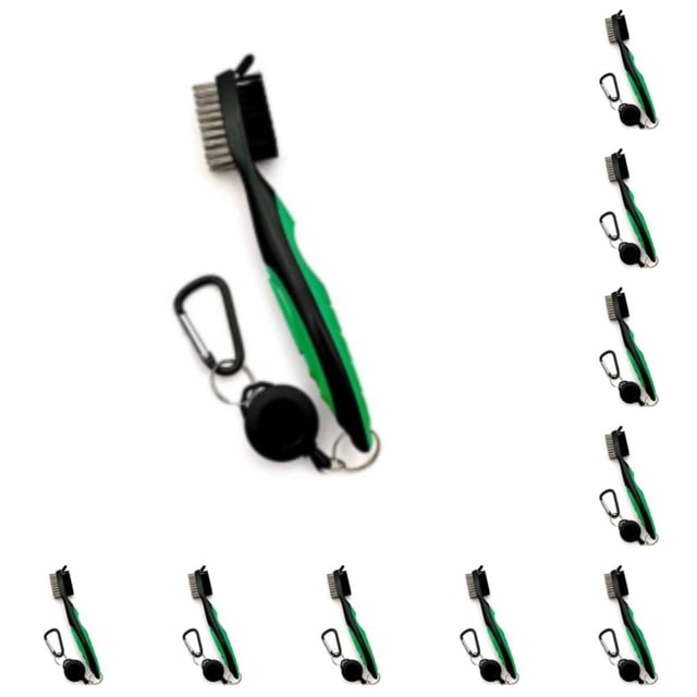 Cepillo para palos de golf de acero inoxidable Toystoory cepillos para zapatos de doble cara telescópicos ergonómicos herramienta de limpieza Verde sin tapa 10Conjunto