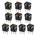 thumbnail image 3 of 10 piezas 12v Interruptor basculante iluminado LED 12v 3 posiciones enclavamiento Spst interruptor botón redondo para coche barco electrodomésticos, 3 of 5