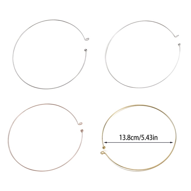 Wire Collar Hoop Metal Bracelet Accessories Wire Collar Hoop Bangle Jewelry Homemade DIY Making Art Crafts Finding Replacement Spare Accessories Silver White
