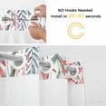 thumbnail image 2 of Pastoral Flower No Hooks Shower Curtain with Snap-in Liner Pink Flower Watercolor Plant Leaf Shower Curtains for Bathroom, Waterproof, Easy Install, Washable 72"x84", 2 of 9
