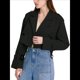 thumbnail image 3 of Chaqueta Corta de Ciclismo para Mujer, Gabardina Informal Cruzada con Cinturón Negro M, 3 of 10