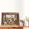 thumbnail image 4 of Bathroom Cow Pictures Canvas Wall Art Rustic Cute Cow Bathroom Print Paintings Farmhouse Wood Background Cow Pictures Modern Home Artwork Decor For Bathroom Framed Ready To Hang 12x16 Inch, 4 of 6