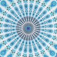 thumbnail image 5 of Bless International Hecho a mano indio hippie bohemio psicodélico pavo real mandala colgante de pared dormitorio universitario playa mantas mantel ropa de cama tapiz (pavo real azul cielo doble (54 x, 5 of 5