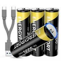 Rechargeable AAA Batteries USB C 1100 mWh Triple A Rechargeable Battery 1.5V AAA Lithium Batteries with Charging Cable, 4-Pack