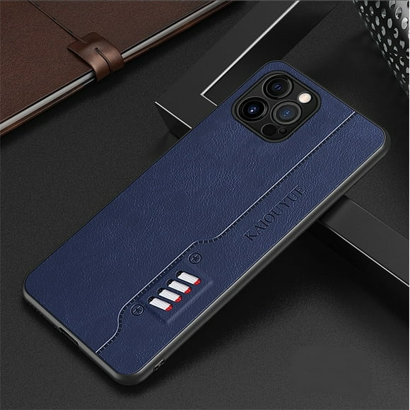 TONDAR Fashion Leather Texture Shockproof Case Ultra Light Back Cover for iPhone 13 Pro (Blue)