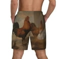 thumbnail image 4 of Gaeub Oil Painting Chicken And Duck Mens Swim Trunks Stretch Beach Shorts Quick Dry for Men Swim Shorts Swimwear with Pockets- 3X-Large, 4 of 9