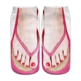 thumbnail image 3 of 3D Pattern Manicure Print Socks Flip Flop Funny Hidden Running Sock -Women Hot K5R9, 3 of 4