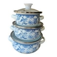 thumbnail image 1 of 3 ollas esmaltadas con tapa, ollas de fondo plano, portátiles vintage para guisar frijoles, utensilios de cocina para el hogar, 1 of 10