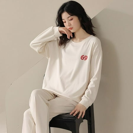 

DanceeMangoo New Long Sleeve Cotton Pajamas Set Young Style Women Sleepwear Autumn Lady Nightwear Casual Home Cloth Soft Comfortable Pyjamas