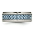 thumbnail image 3 of Chisel Stainless Steel Polished with Light Blue Carbon Fiber Inlay 8mm Band, 3 of 7