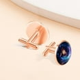 thumbnail image 7 of PhooArto Men's Classic Stainless Steel, Universe Space Galaxy Planets Cufflinks Business Wedding Shirts, Rose Gold, 7 of 7