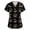 Deep Red, variant on Halloween Costume Scrubs for Women - V-Neck with Pockets, Short Sleeve Medical Work Shirt for Nurses, Comfortable Uniform,Black M