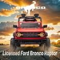 thumbnail image 3 of Ford Bronco Raptor 12V Powered Ride On Truck Toys, Kids Electric Car with Remote with Remote Control, Bluetooth, LED Light, Spring Suspension, 3 Speeds, 4 Wheelers, Red, 3 of 8