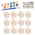 thumbnail image 3 of 12x Juego de manualidades de pintura de madera Castillo de madera para construir y pintar Proyectos Adornos Suministros de fiesta Colorear con pintura, 3 of 8