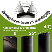 can 2 Pack Matte Privacy Screen Protector for iPhone 17 Pro 6.3,Anti-Glare Anti-Spy Scratch Resistant Tempered Glass Film,Smooth Responsive Touch Anti-Scratch Glass，Easy to Install