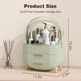 thumbnail image 4 of Makeup Organizers and Storage, Make up Organizer for Vanity Cosmetics Skincare Organizers With Lid and Drawers Display Cases for Countertop（Light Green）, 4 of 10