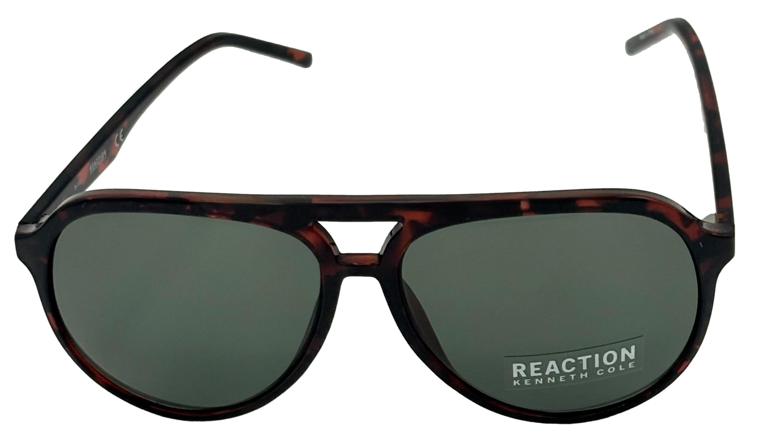 Kenneth Cole Reaction Mens Sunglass Dark Havana Plastic Aviator, KC1383. 52B
