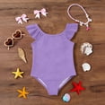 thumbnail image 5 of Abcomgle Girls Swimsuits Size 7-8 Stretchy One Piece Swimsuits for Little Girls Cute Solid Ruffled Girls Swimwear, 5 of 7
