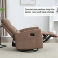thumbnail image 4 of Leumius Manual Swivel Rocker Recliner Chair for Adult,360° Swivel Nursery Recliner with Ergonomic High Backrest,Glider Recliner Nursery Chair with Side Pockets for Living Room,Brown, 4 of 7