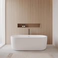 thumbnail image 2 of Juliette 67 Inch Freestanding Bathtub in White with Shiny White Trim and Floor Mounted Faucet in Matte Black, 2 of 7